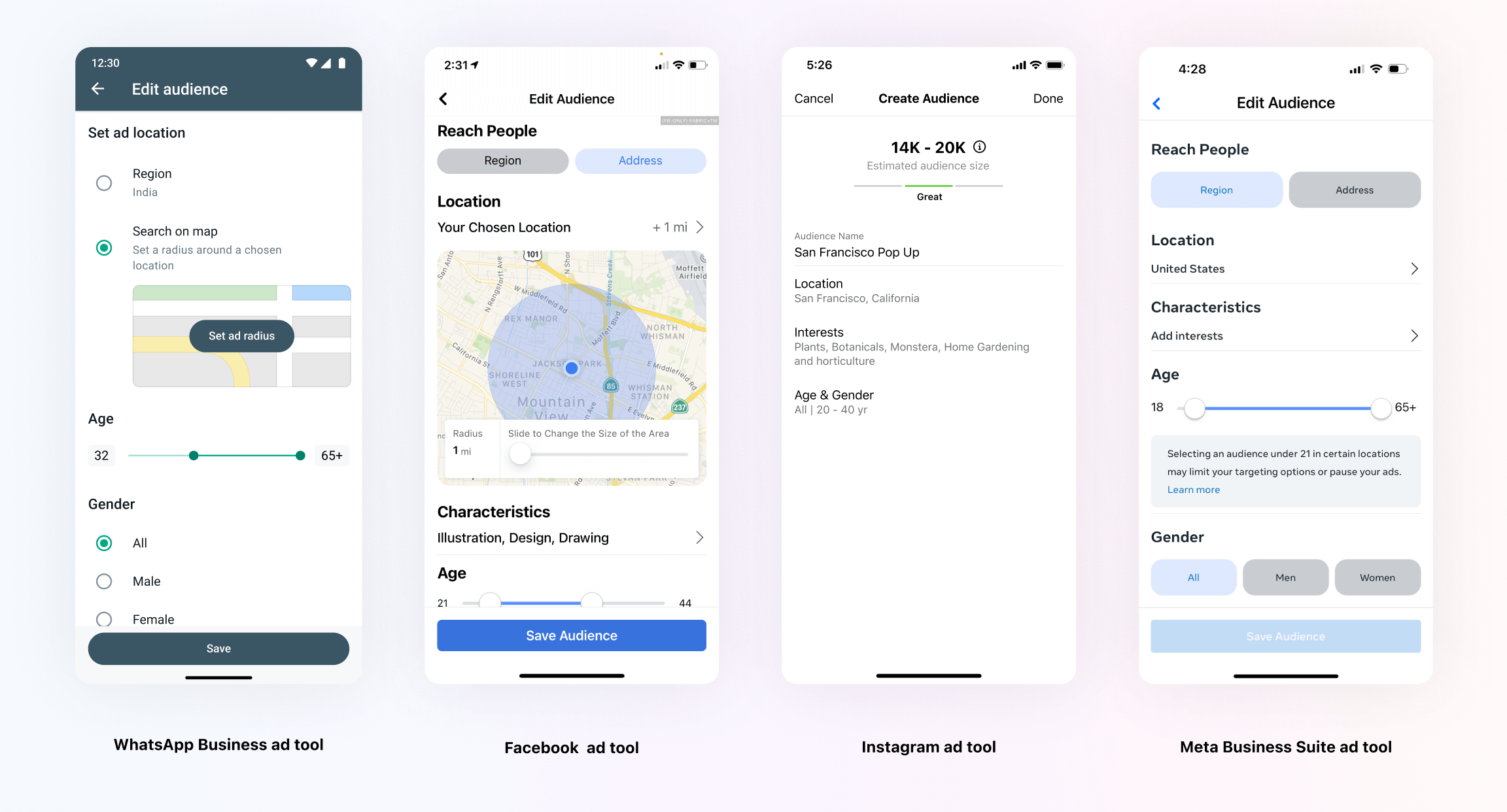 Similar ad functionality built differently across Meta apps